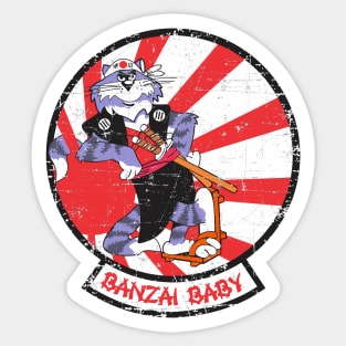 Grumman F-14 Tomcat - Banzai Baby - Grunge Style Sticker